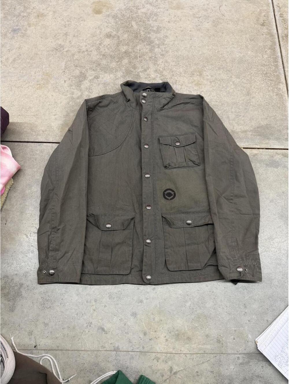 vintage harley davidson brown and olive green bomber jacket size large WOMENS